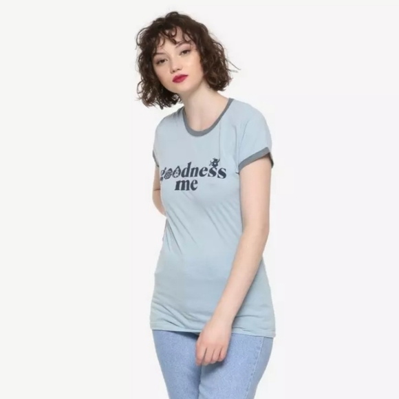 DISNEY  Alice in Wonderland Light blue short sleeve graphic tee Large EUC - Picture 2 of 4